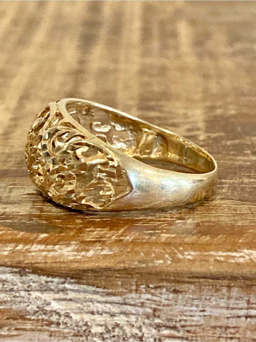 Vintage 10k Yellow Gold JCM Openwork Filigree Band Ring Women's Jewelry Size 7 - Picture 5 of 16